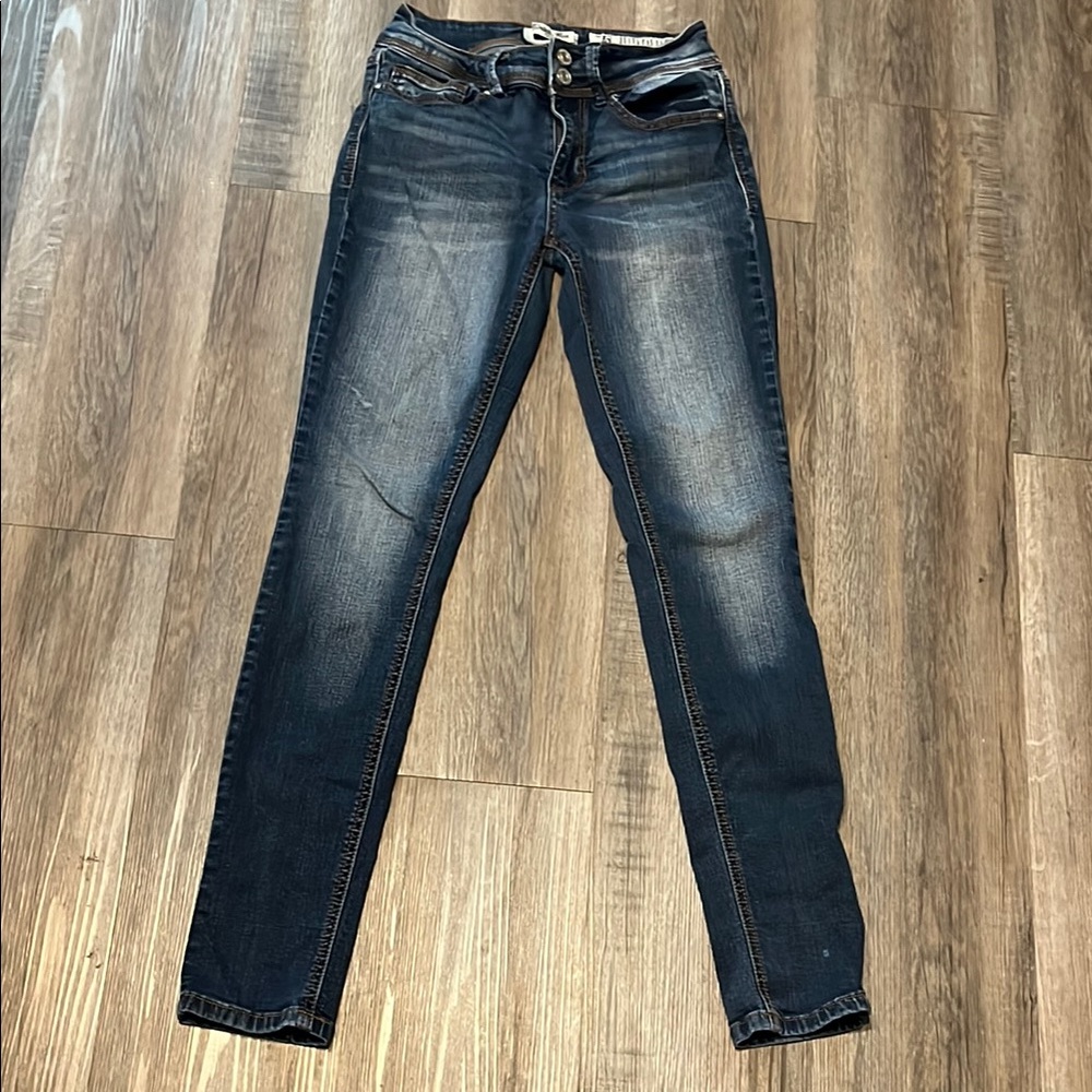 Indigo Rein Women's Skinny Jeans - Dark Blue